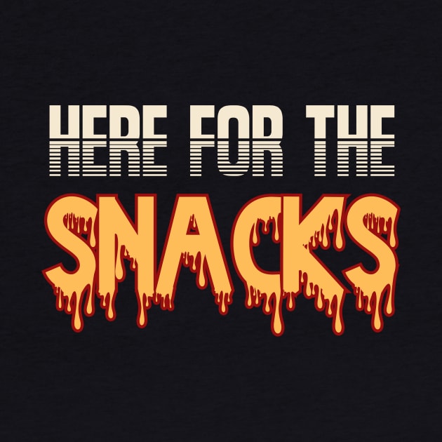 Here For The Snacks Football Baseball Sports Fan Funny Print by Beth Bryan Designs